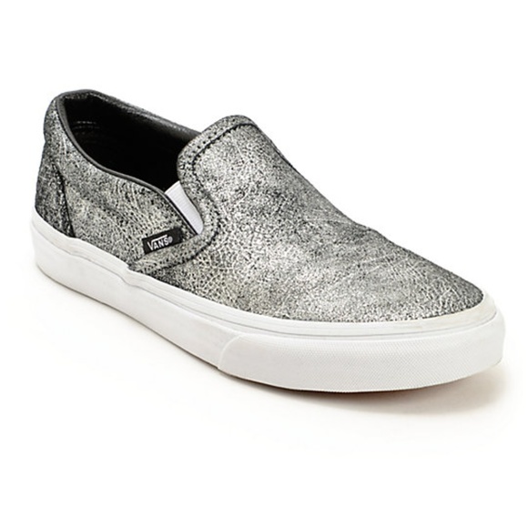 Vans Shoes - Vans silver metallic slip on